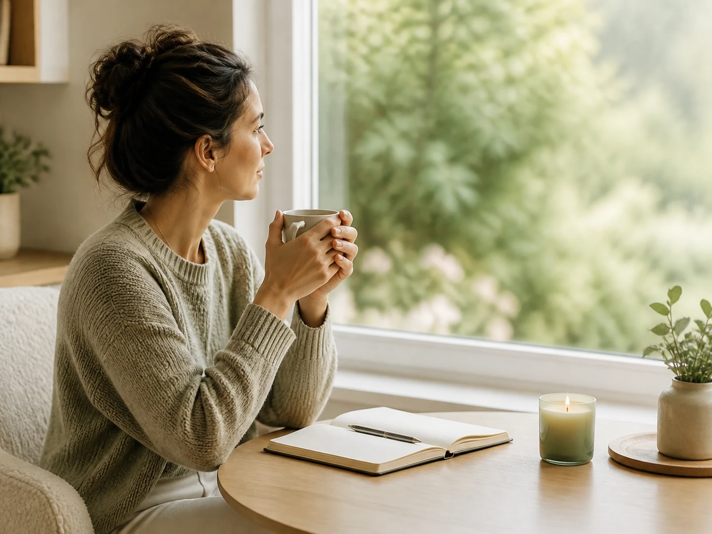 Une femme d’environ 50 ans qui redéfinit ses priorités